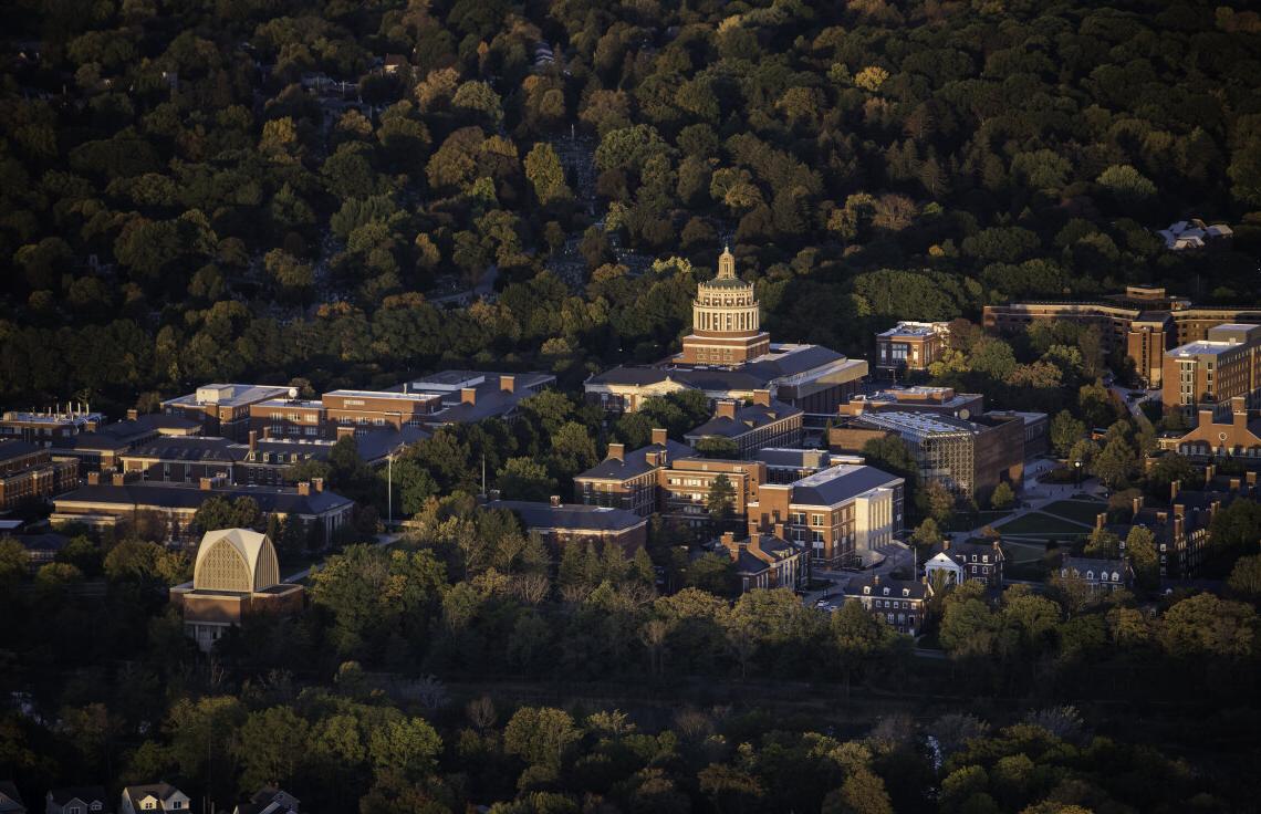 aerial view of river campus