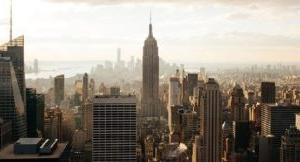 An arial view of buildings located within New York City